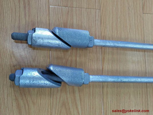 Wedge style 1"X30" Expanding Rock Anchor Rod Galvanized for utility power