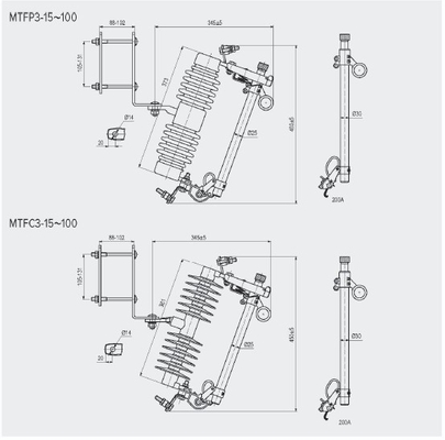 MTFP3 MTFC3 High Voltage 10-40kv Polymeric Outdoor Expulsion Drop-out Type Distribution Composite Fuse Cutout