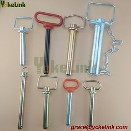 Red vinyl coated solid handle trailer pin with hair pin Tractor Linkage Pin manufacturer