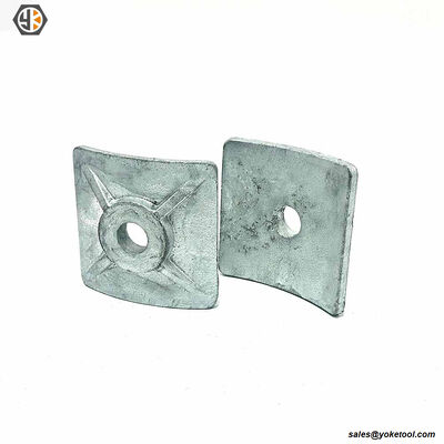 Cast Square Curved Washer HDG | Ductile Iron Utility Washer | IEEE C135.80 & CSA C83 Polelin Hardware