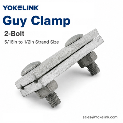 Guy Wire Clamps 1/4in to 7/16in Strand Size | Overhead Line Guy Deadends