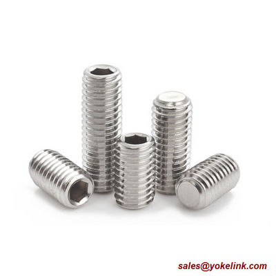 ASME B18.3, DIN 915 Stainless Steel Socket Set screws with Dog Point, Nylok patch