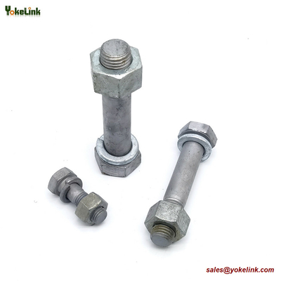 1-1/8" ASTM F3125 Grade A325 Hot Dipped Galvanized Steel Structural Bolt w/A563 DH Nut & F436 Washer