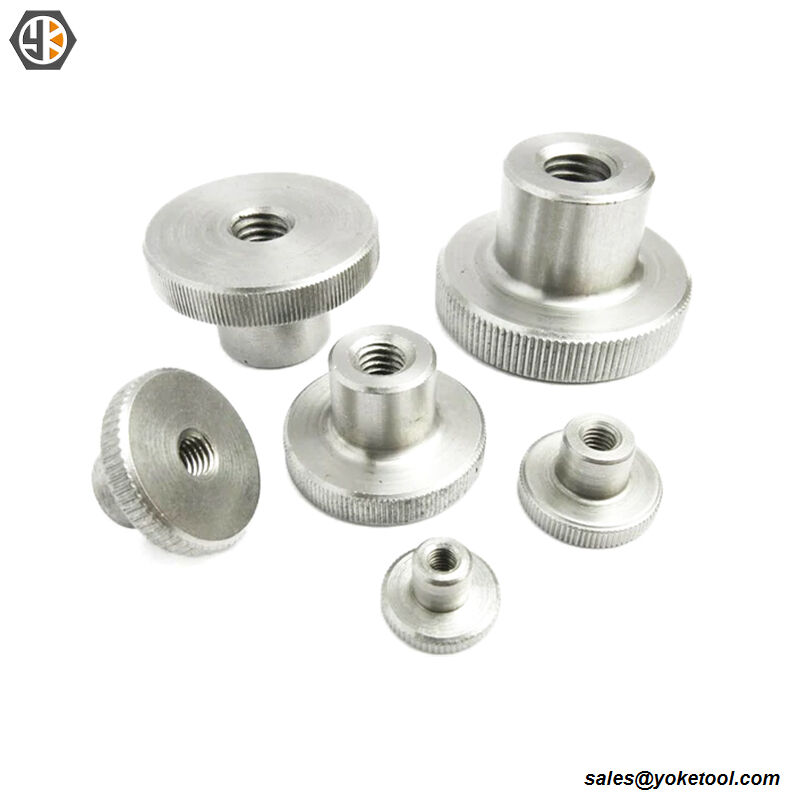 Black Steel and Stainless Steel Round Knobs Hand Nuts for 3D Printer Parts