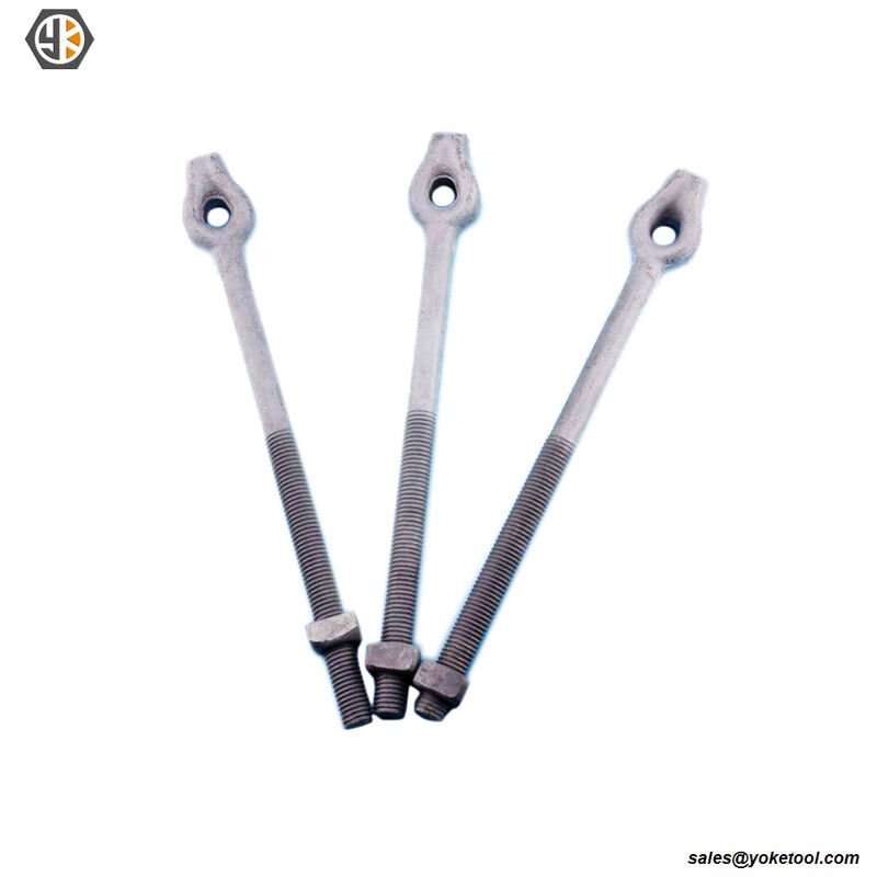Power Utilities Rod Expanding Cross Plate Anchor, 3/4in X 9ft Twineye Anchor Rods