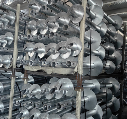 Pilar galvanizado de eje redondo de tornillo helicoidal ASTM A153 Anclado de pila helicoidal estándar para partes relacionadas con la energía solar