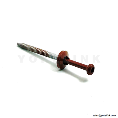 Tornillo para techos autoperforante de acero pintado de rojo, tornillo Wing Teks