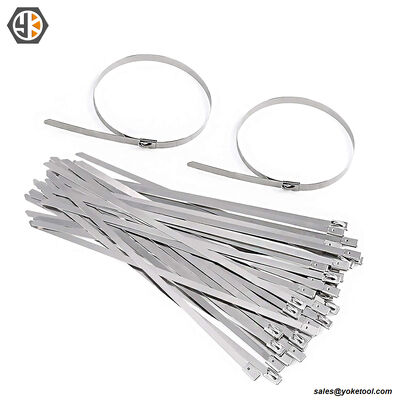Bridas de cable de acero inoxidable 304, bridas de cable con bloqueo de bola, sin recubrimiento